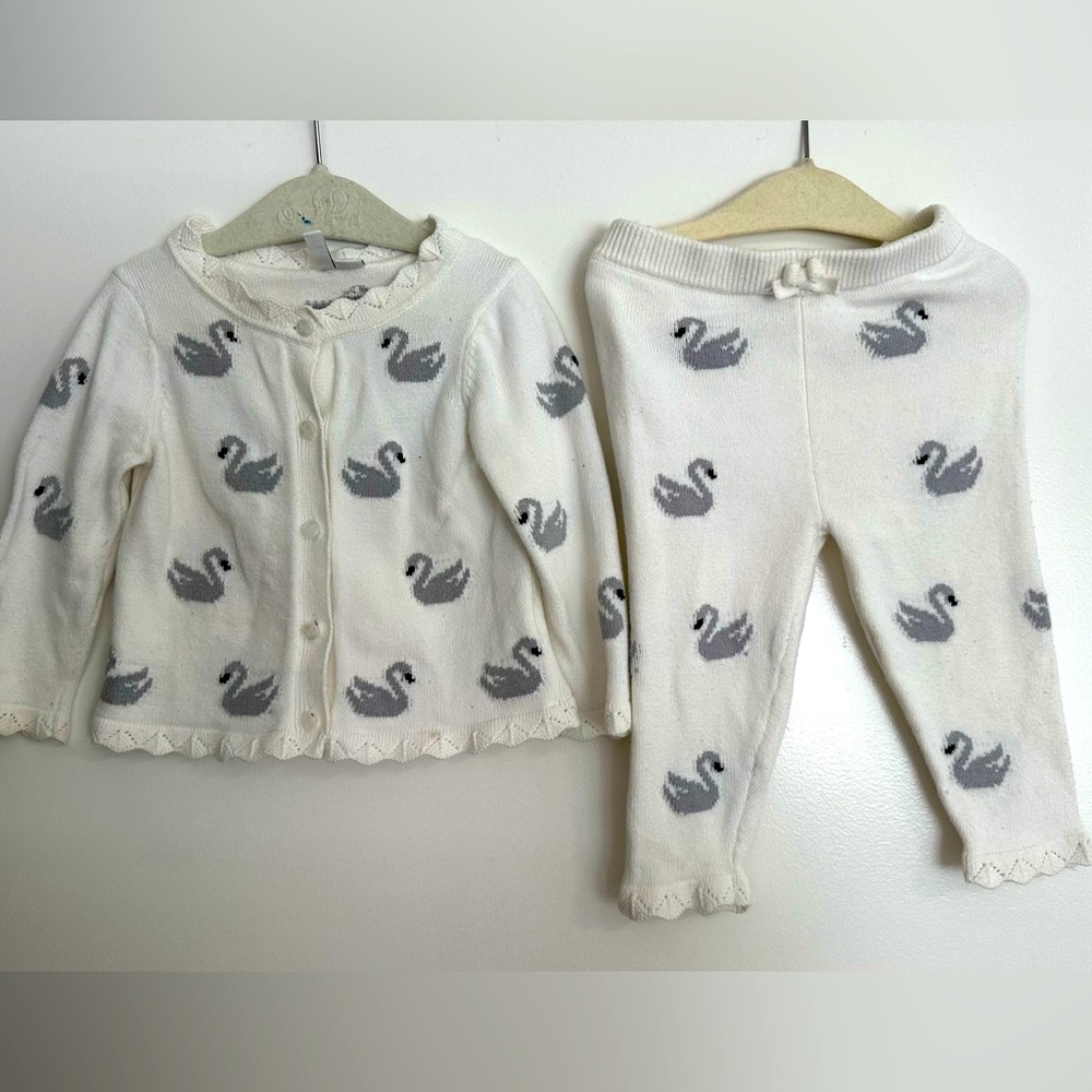 Janie and Jack Swan Sweater Set